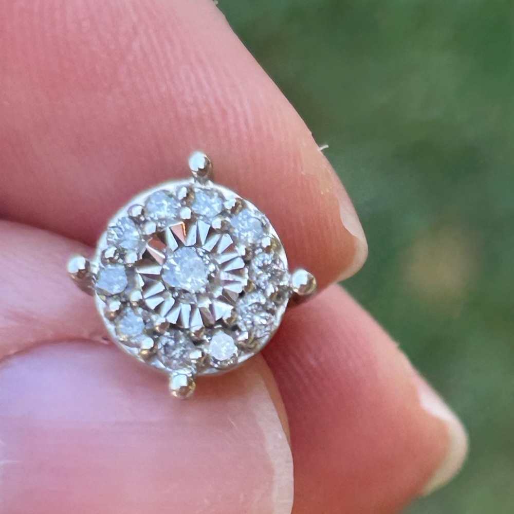 Diamond JCPenney brand sterling silver and diamond - pendant and earring set